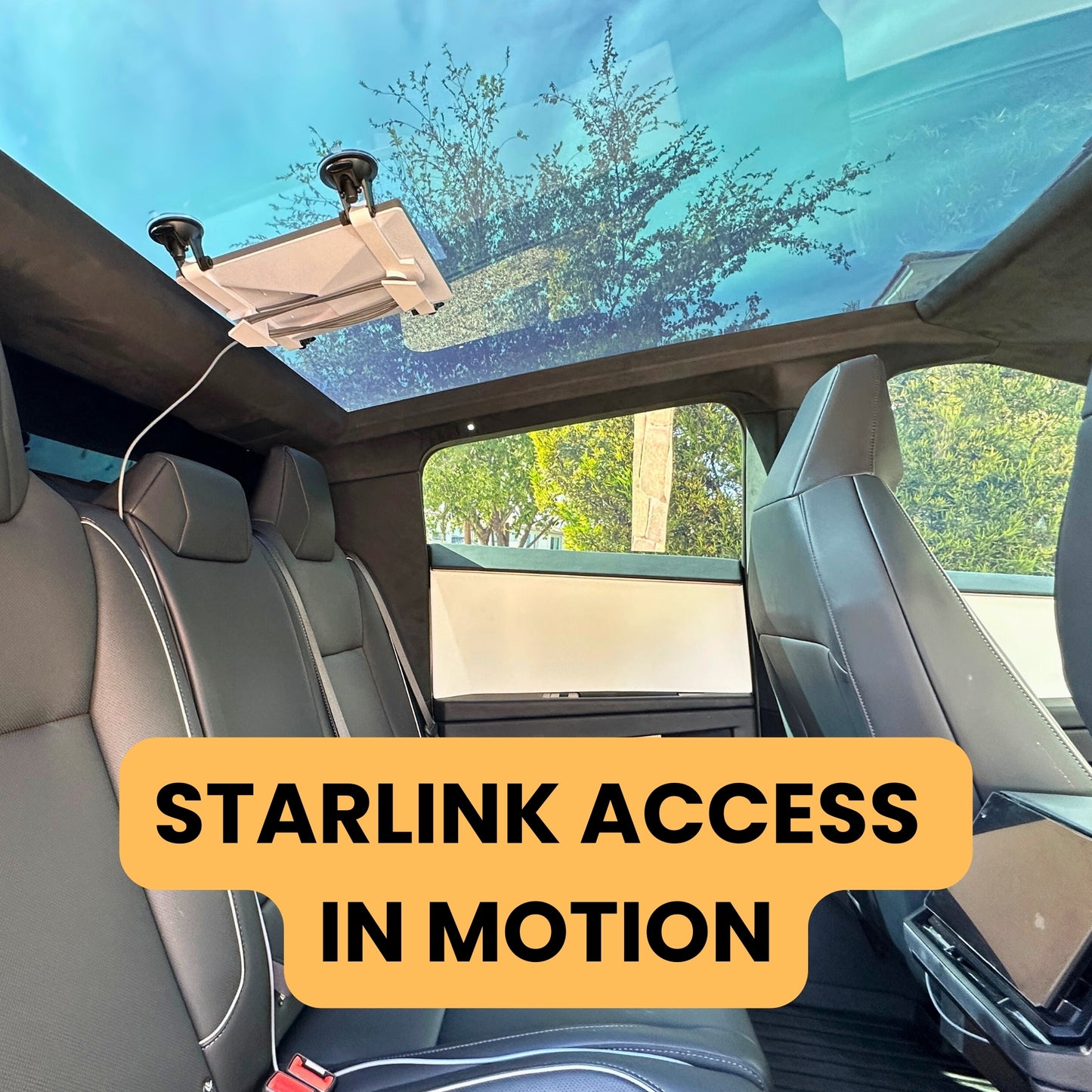 Suction Cup Mount with Cable Caddy for Starlink Mini – Secure, On-the-Go Antenna Mount for RV, Boat, or Vehicle Skylight, Built-In Cable Management with Cable Ties