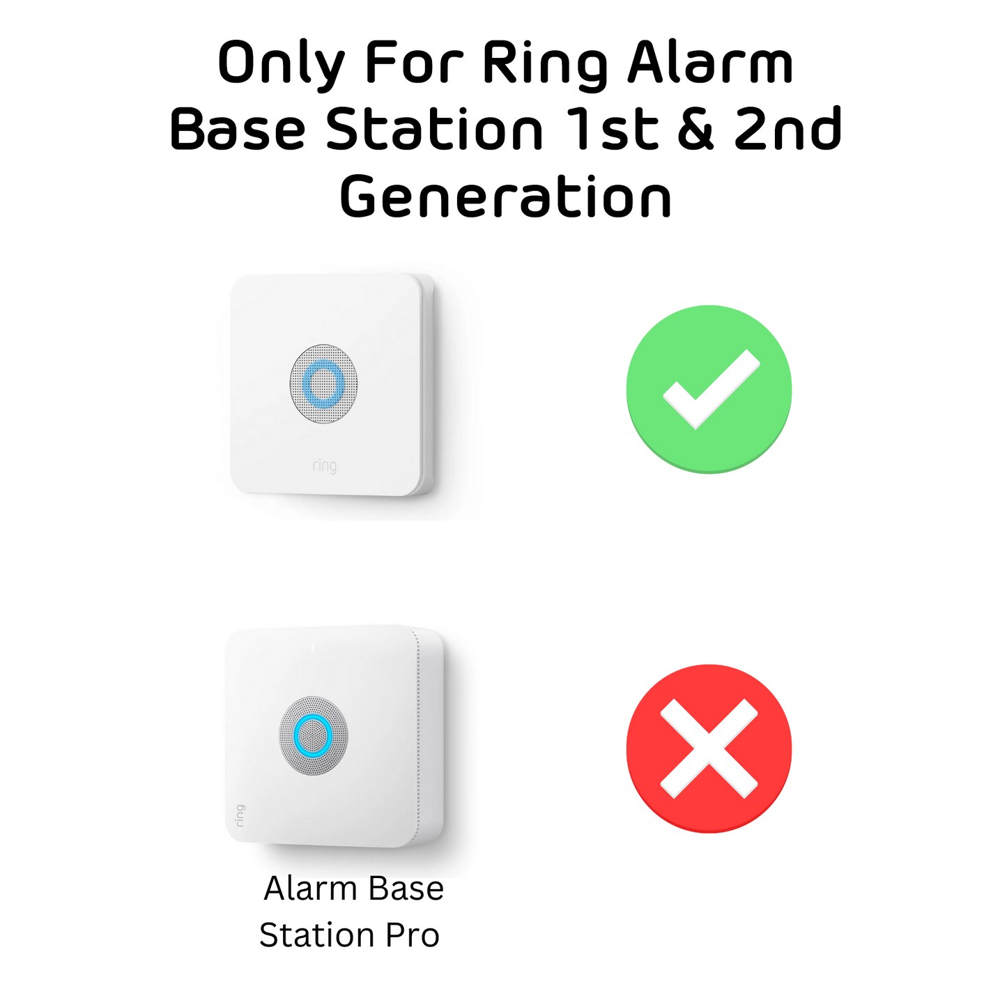 TwoUP Tech Wall Outlet Mount Kit (Outlet Replacement) for Ring Alarm Base Station Generation 1 & 2