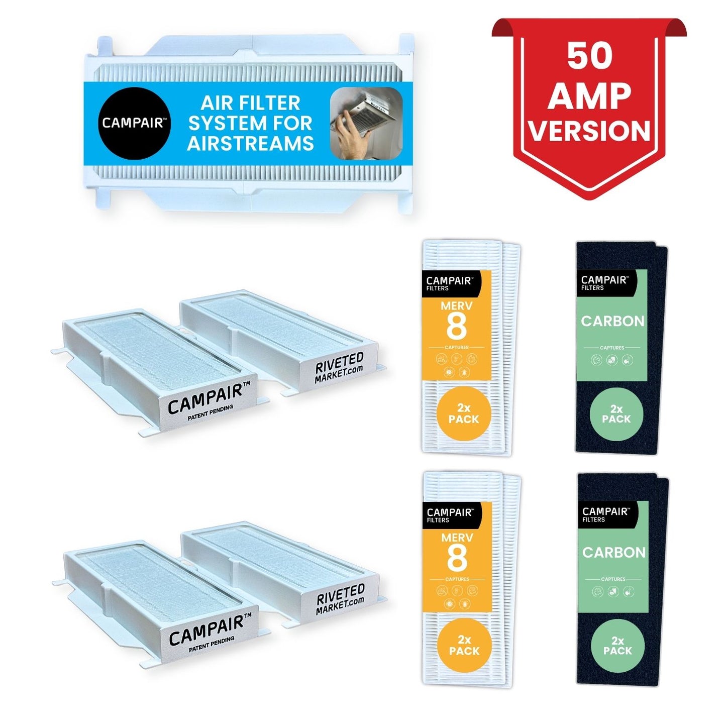 CAMPAIR Air Filter System For 2018+ Airstream Travel Trailers With QuietStream Ducted Air Conditioner HVAC Systems