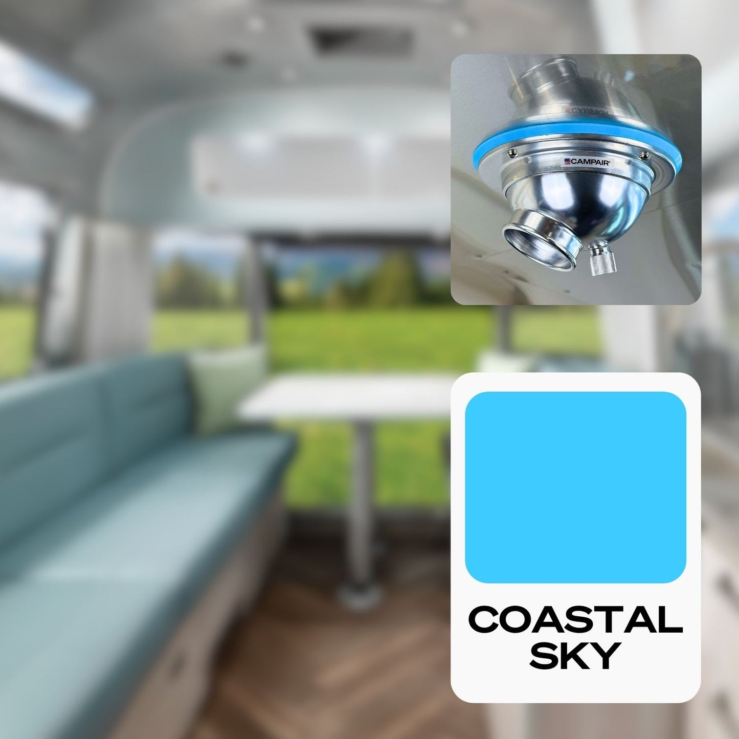 CAMPAIR Satin Aluminum Series Swappable Trim Ring Adapters – Vent Color Customization For Airstream