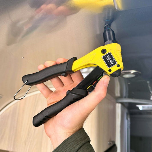 Riveted Market Multi-Size Hand Rivet Gun Kit with Carrying Case, HSS Drill Bits & Common Airstream Rivets