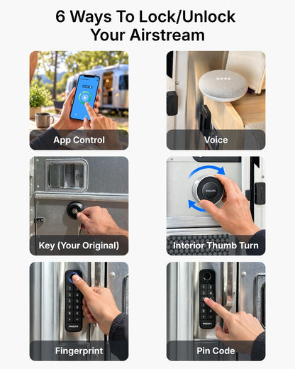 Philips x Riveted Market Airstream Smart Lock with Fingerprint Keypad + Integration Kit