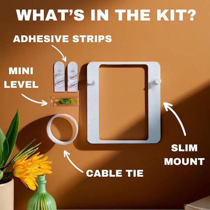 TwoUP Tech Slim Wall Mount for Ring Alarm Base Station Gen 1 & 2, Slim Design, Easy Install, Adhesive Strips Included