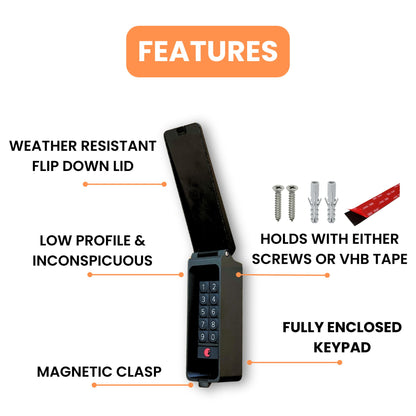 August / Yale Lock Keypad Enclosure - Weather-Resistant Outdoor Housing With Magnetic Clasp