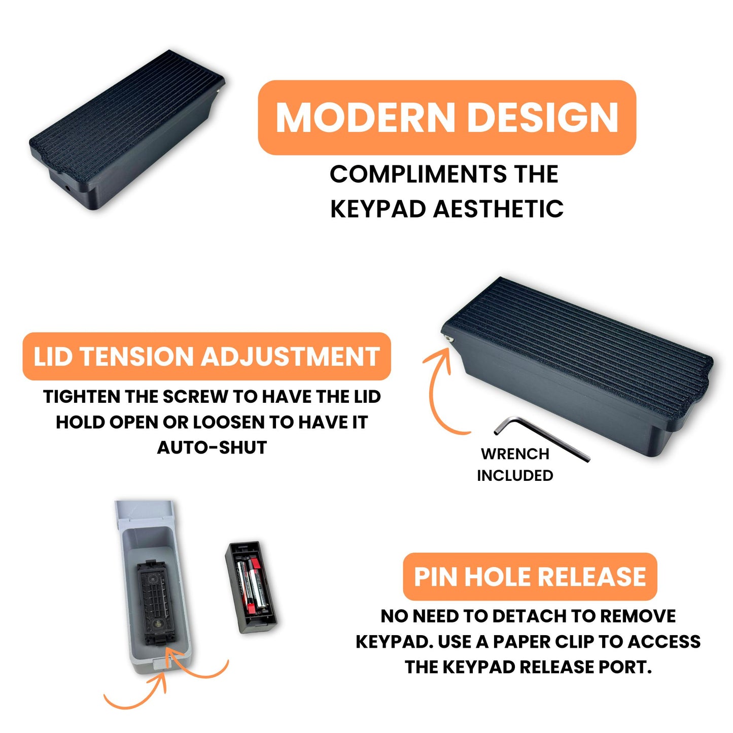 August / Yale Lock Keypad Enclosure - Weather-Resistant Outdoor Housing With Magnetic Clasp