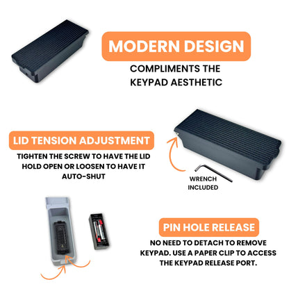 August / Yale Lock Keypad Enclosure - Weather-Resistant Outdoor Housing With Magnetic Clasp