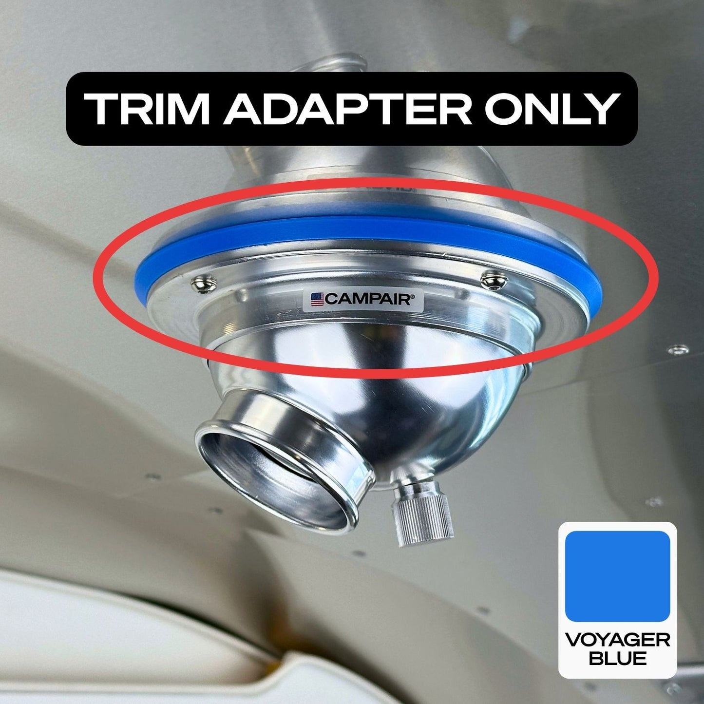 Swappable Trim Ring Adapters for CAMPAIR Satin Aluminum Series Vents – Vent Color Customization For Airstream