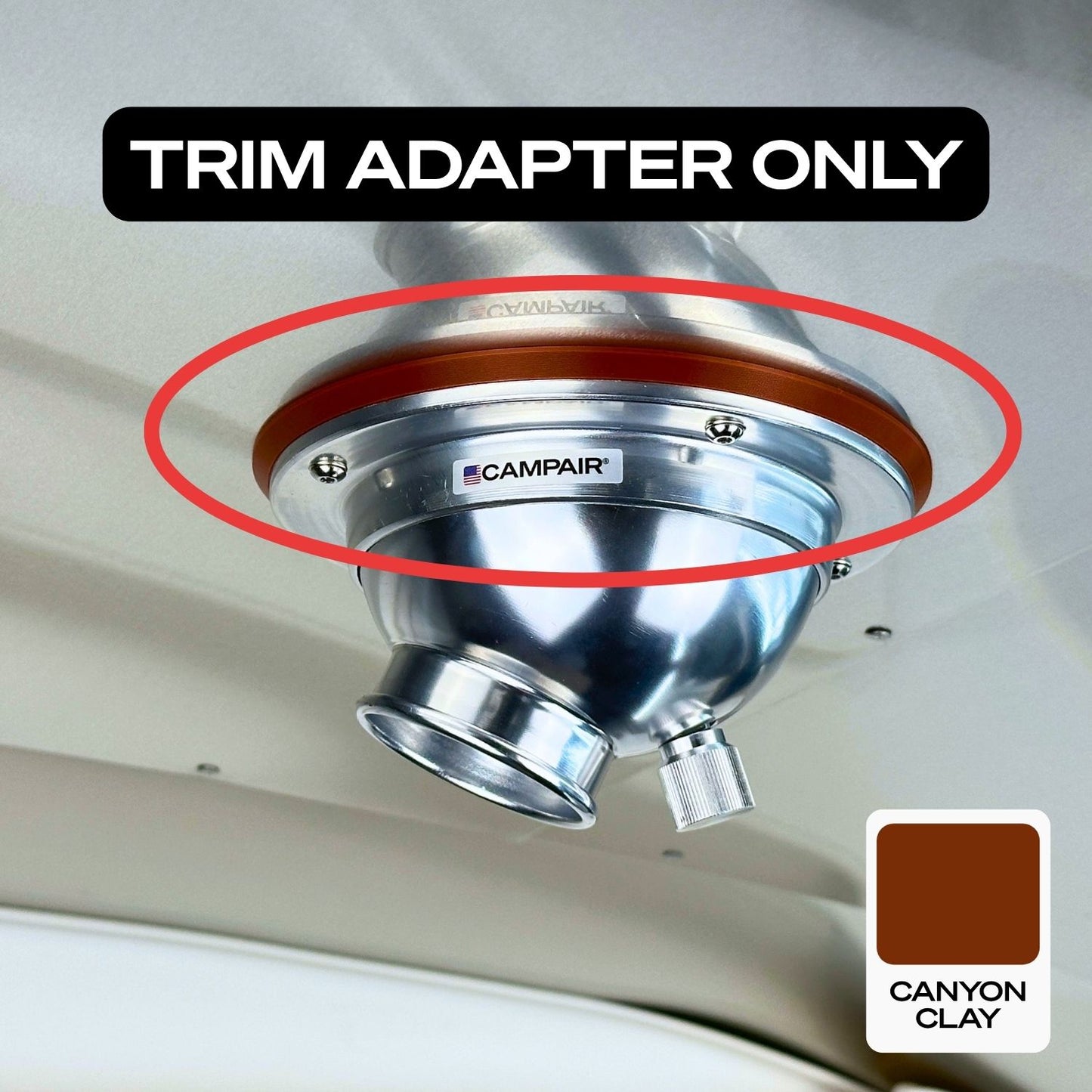 Swappable Trim Ring Adapters for CAMPAIR Satin Aluminum Series Vents – Vent Color Customization For Airstream