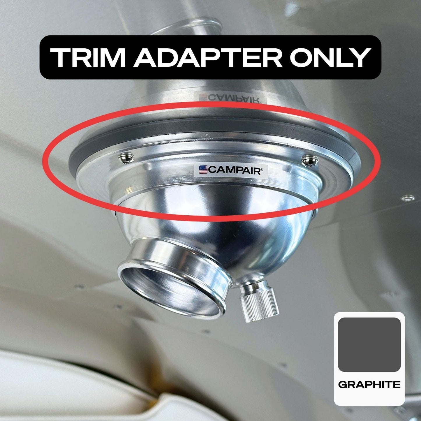 Swappable Trim Ring Adapters for CAMPAIR Satin Aluminum Series Vents – Vent Color Customization For Airstream