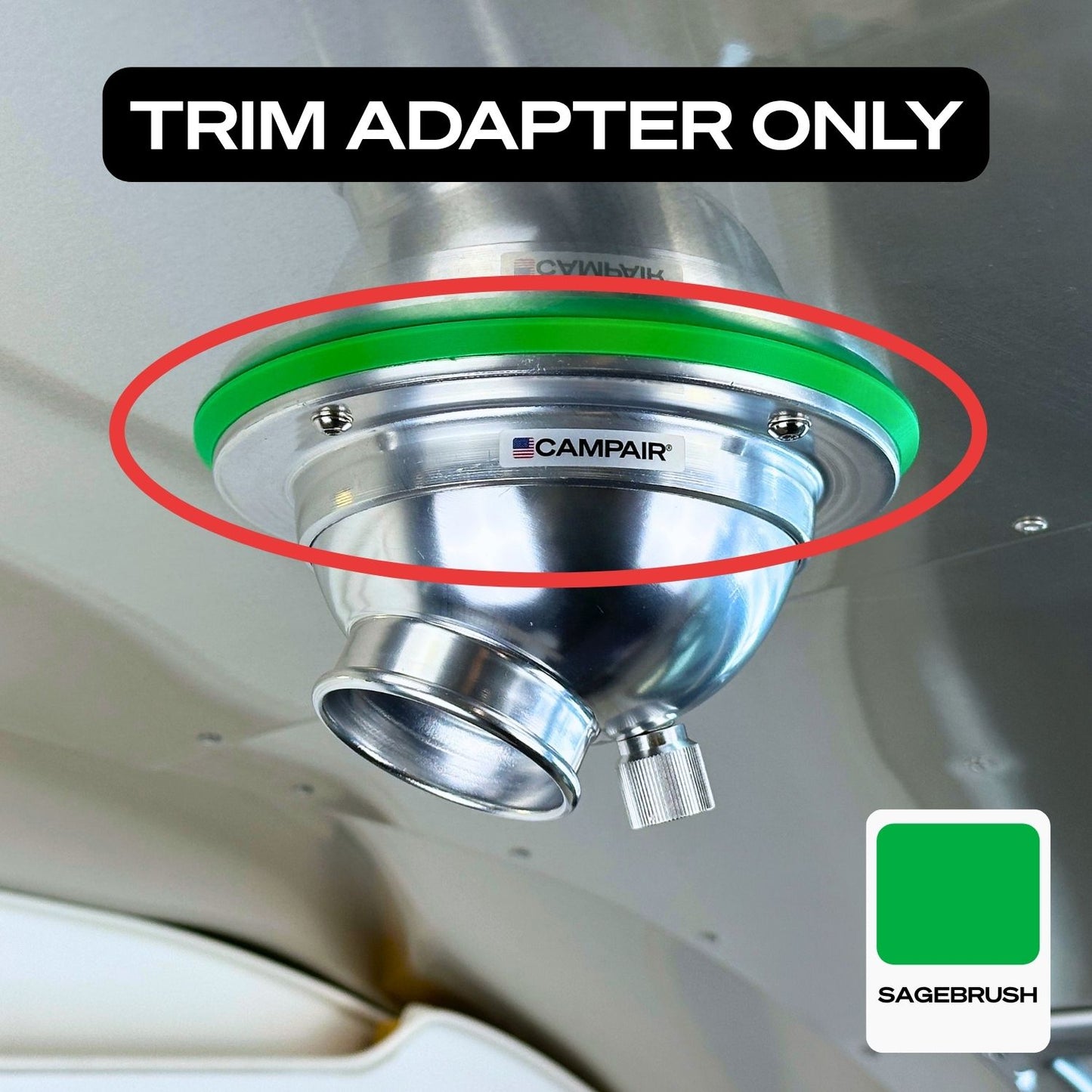 Swappable Trim Ring Adapters for CAMPAIR Satin Aluminum Series Vents – Vent Color Customization For Airstream