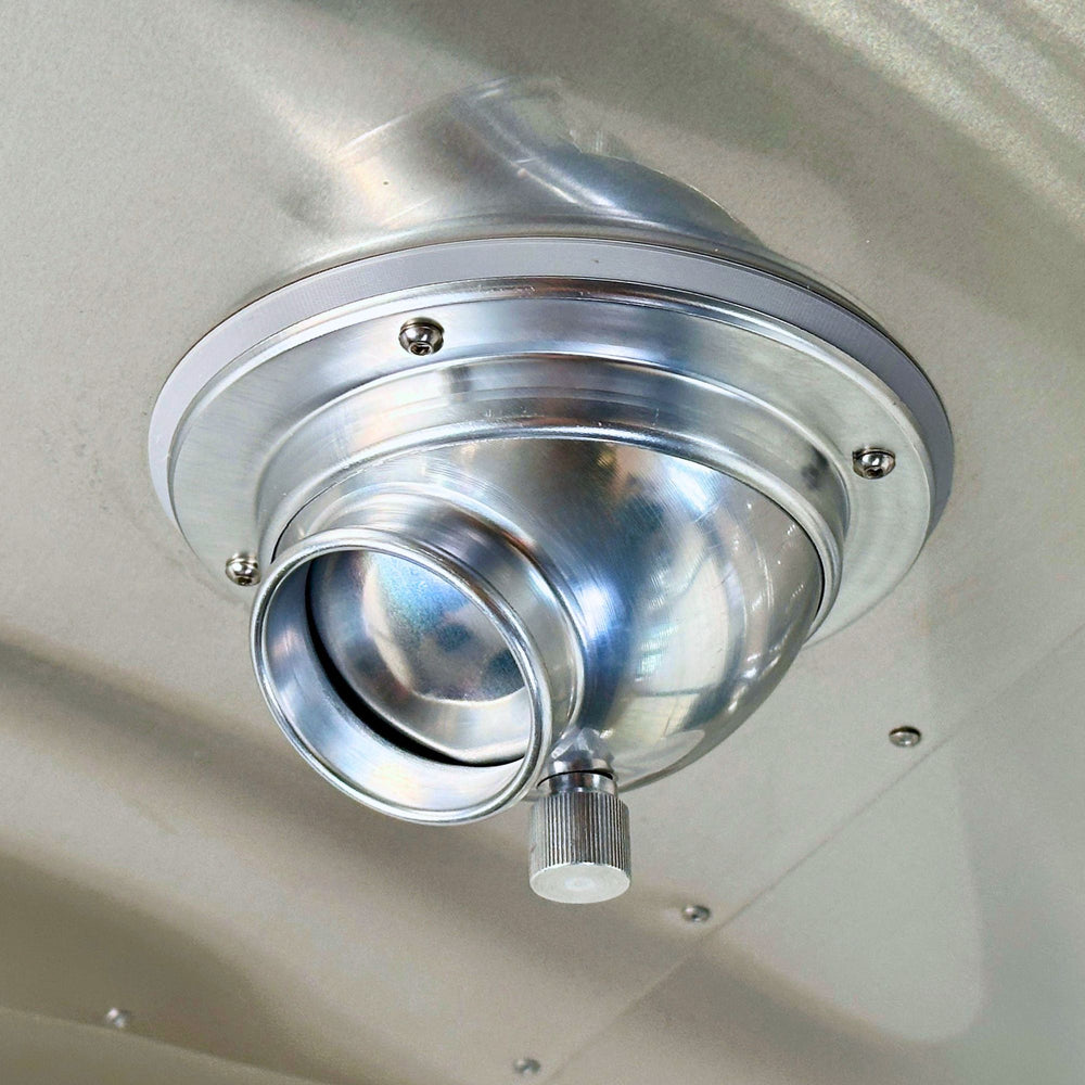 CAMPAIR High-Flow Spot Diffuser – Satin Aluminum Series with Radius Mount™ - For Airstreams with QuietStream Ducting (2015-Current)