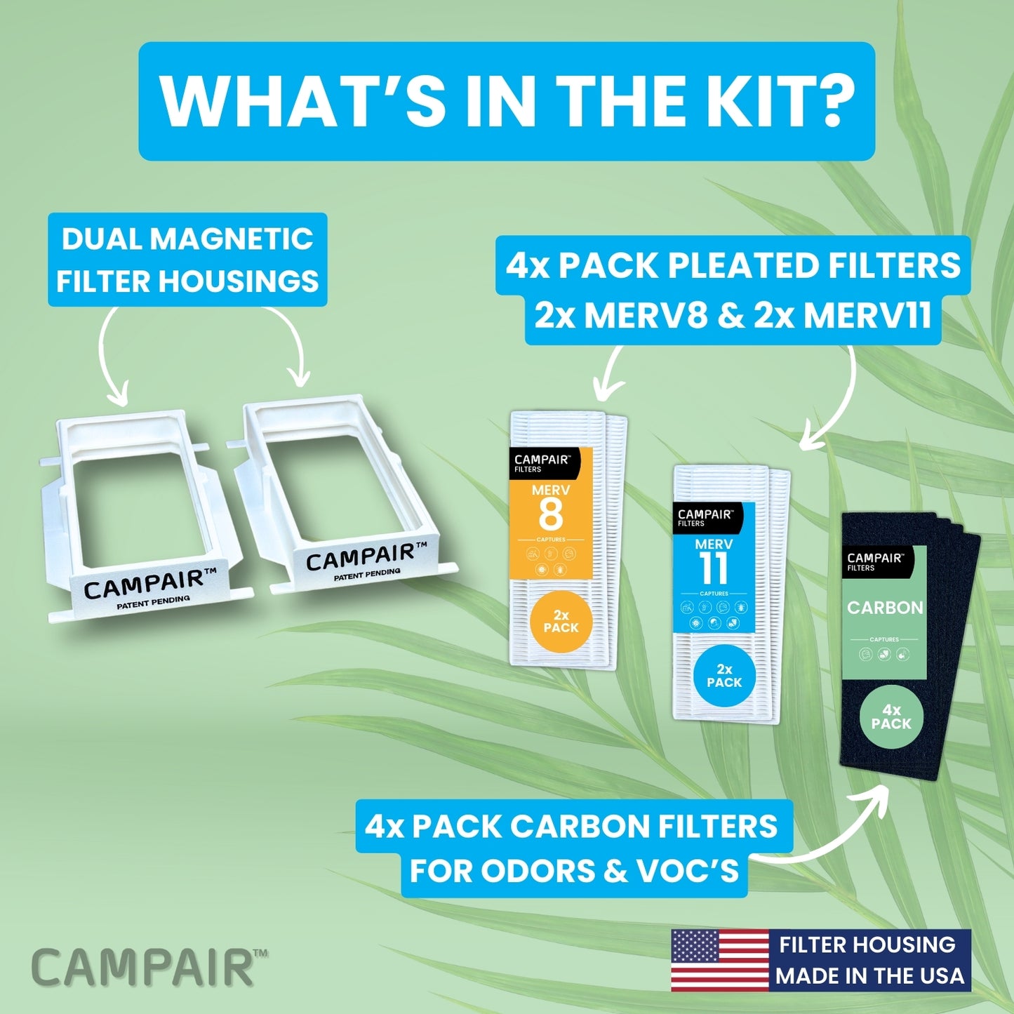 CAMPAIR Air Filter System For 2018+ Airstream Travel Trailers With QuietStream Ducted Air Conditioner HVAC Systems