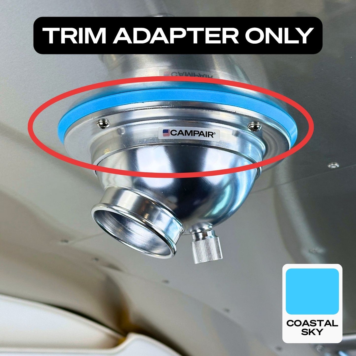 Swappable Trim Ring Adapters for CAMPAIR Satin Aluminum Series Vents – Vent Color Customization For Airstream