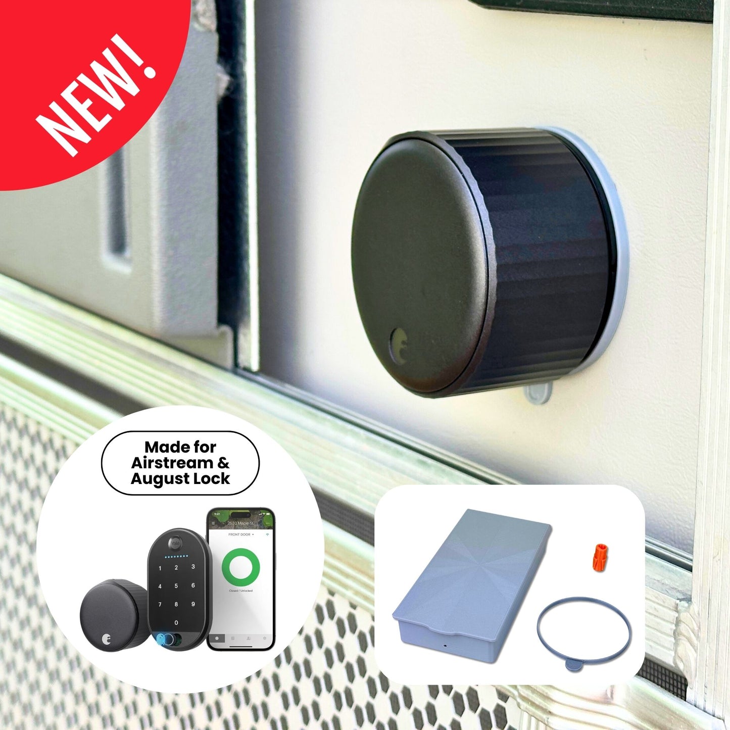 CAMPAIR Smart Lock Integration Kit for Airstream – Compatible with August WiFi Smart Lock Gen 4 and Trimark Deadbolt