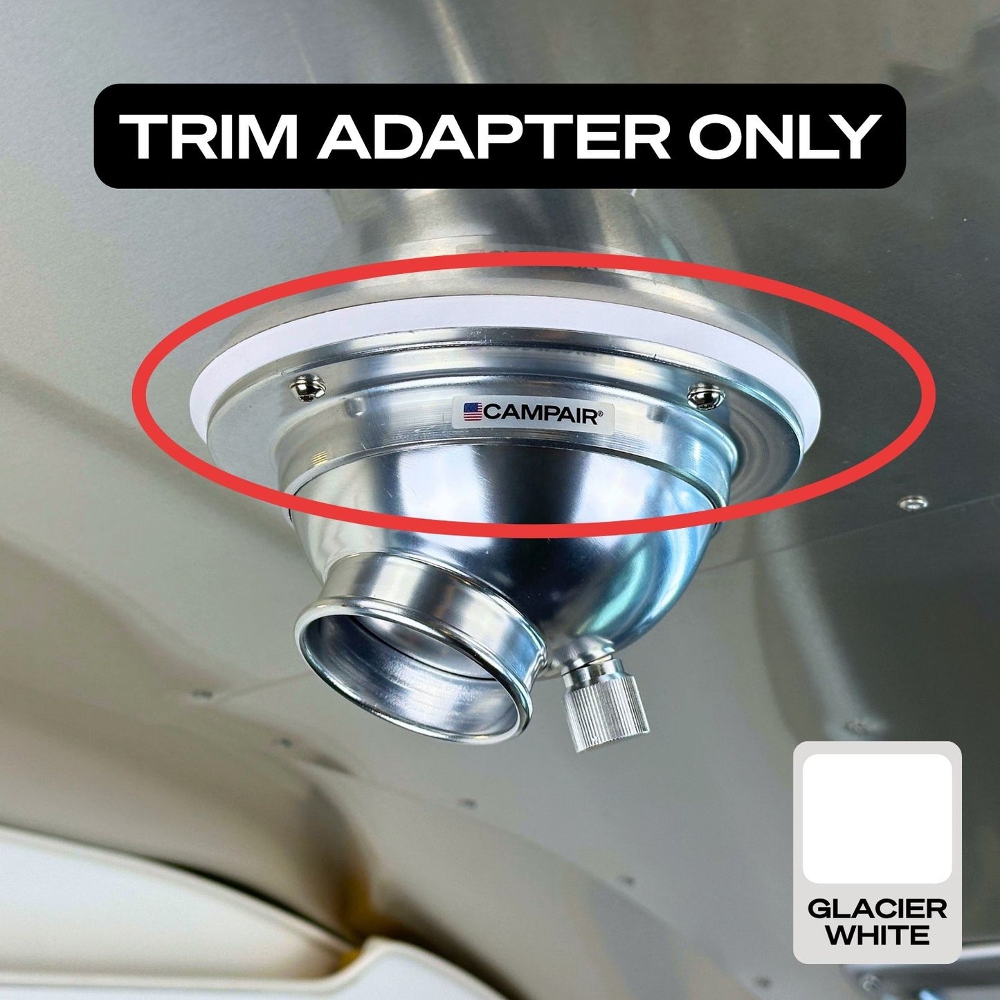 Swappable Trim Ring Adapters for CAMPAIR Satin Aluminum Series Vents – Vent Color Customization For Airstream