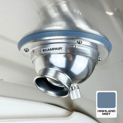 CAMPAIR High-Flow Spot Diffuser – Satin Aluminum Series with Radius Mount™ - For Airstreams with QuietStream Ducting (2015-Current)