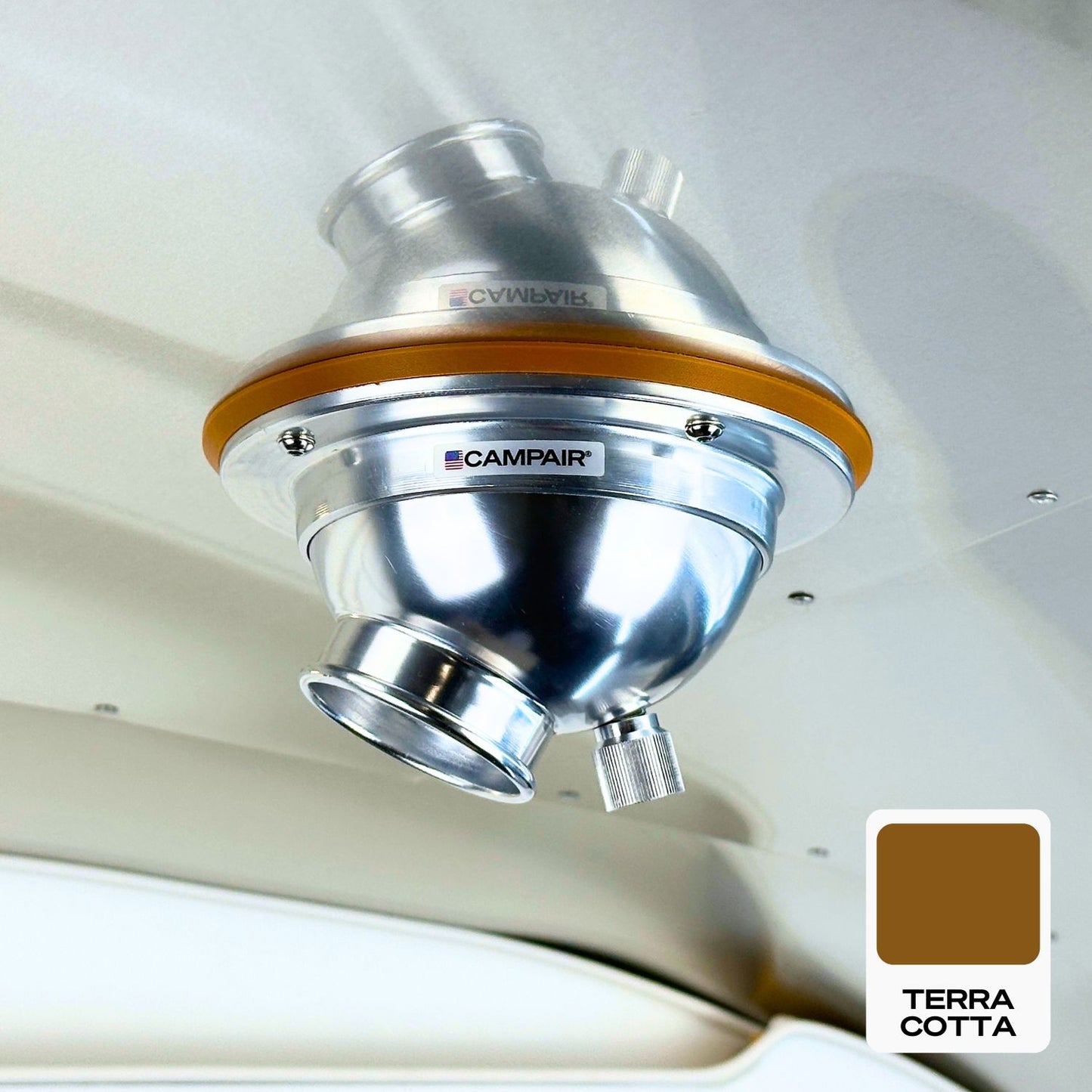 CAMPAIR Satin Aluminum Series Swappable Trim Ring Adapters – Vent Color Customization For Airstream