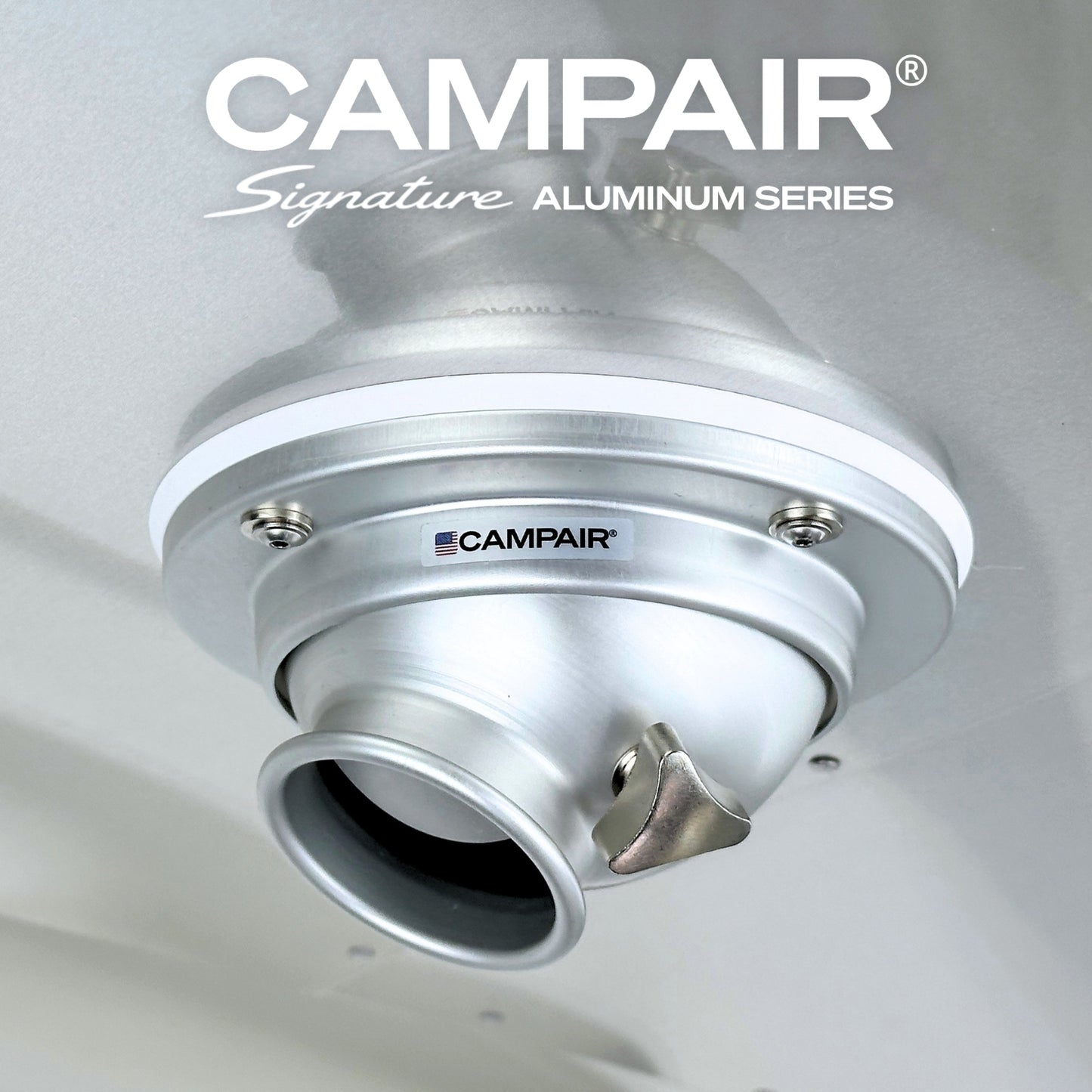 CAMPAIR High-Flow Spot Diffuser – Signature Aluminum Series with Radius Mount™ - For Airstreams with QuietStream Ducting (2015-Current)