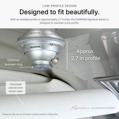 CAMPAIR High-Flow Spot Diffuser – Signature Aluminum Series with Radius Mount™ - For Airstreams with QuietStream Ducting (2015-Current)