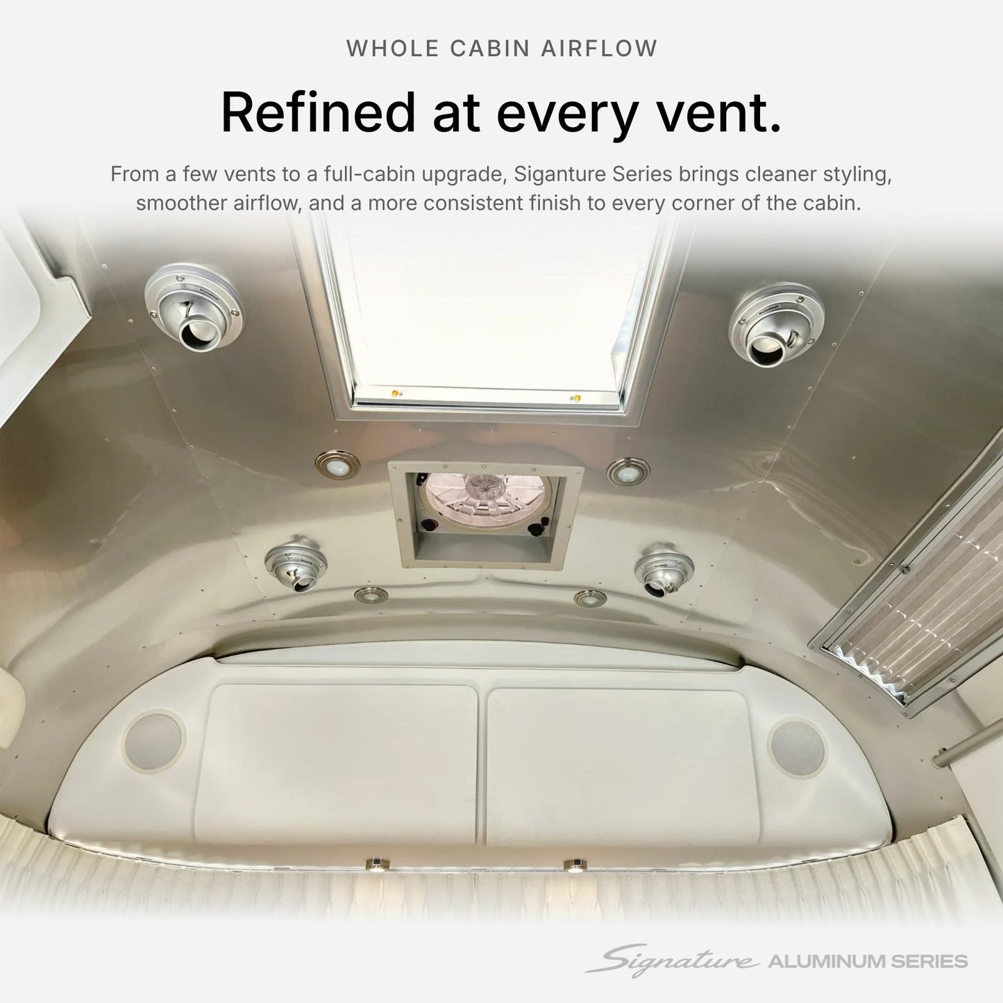 CAMPAIR High-Flow Spot Diffuser – Signature Aluminum Series with Radius Mount™ - For Airstreams with QuietStream Ducting (2015-Current)