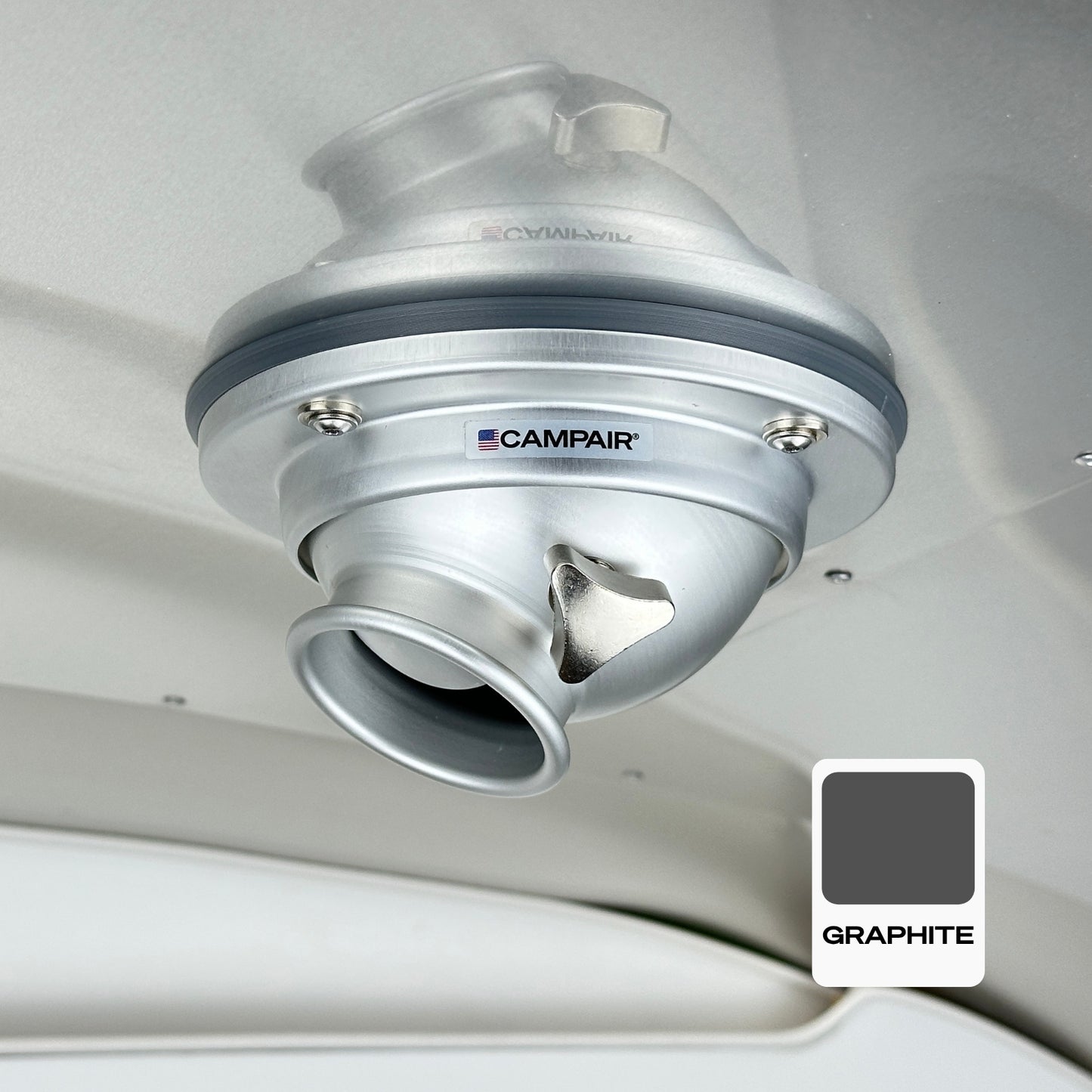 CAMPAIR High-Flow Spot Diffuser – Signature Aluminum Series with Radius Mount™ - For Airstreams with QuietStream Ducting (2015-Current)
