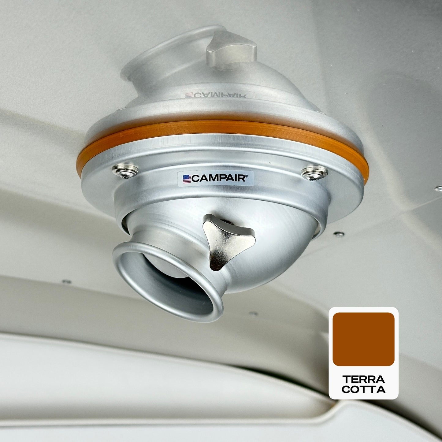 CAMPAIR High-Flow Spot Diffuser – Signature Aluminum Series with Radius Mount™ - For Airstreams with QuietStream Ducting (2015-Current)