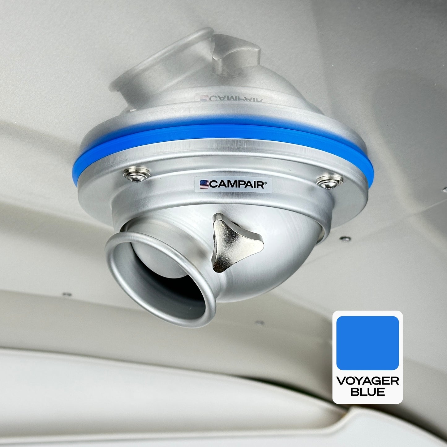CAMPAIR High-Flow Spot Diffuser – Signature Aluminum Series with Radius Mount™ - For Airstreams with QuietStream Ducting (2015-Current)