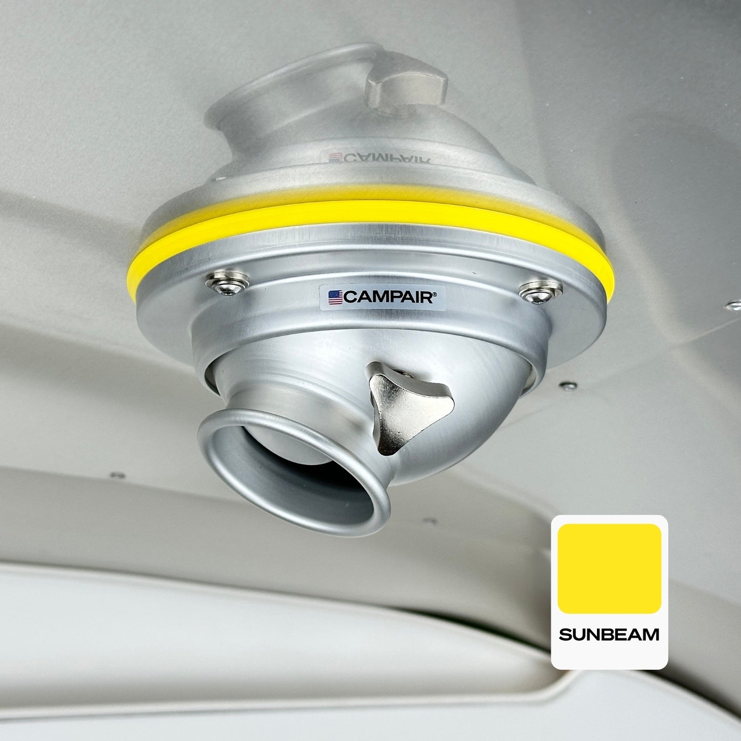 CAMPAIR High-Flow Spot Diffuser – Signature Aluminum Series with Radius Mount™ - For Airstreams with QuietStream Ducting (2015-Current)