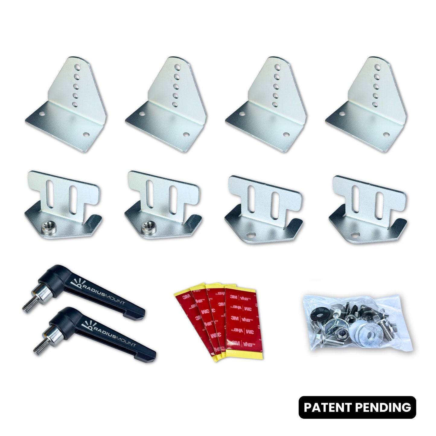 Radius Mount™ – Pivoting Quick Release, Drill-Free VHB Solar Panel Mounting System for Airstreams and Curved RV Roofs