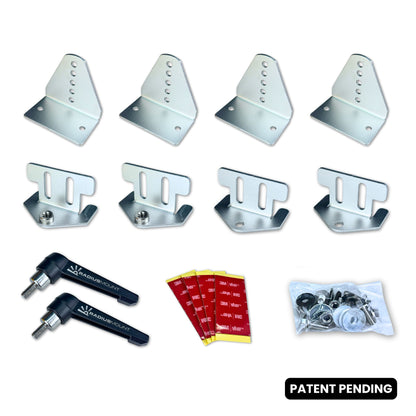 Radius Mount™ – Pivoting Quick Release, Drill-Free VHB Solar Panel Mounting System for Airstreams and Curved RV Roofs